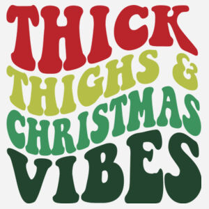 LPC450VLSBrightRedThickThighsChristmas - Ladies Long Sleeve Fan Favorite V Neck Tee Design