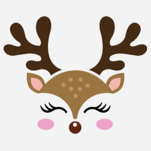 PC54YLSWhiteCuteReindeerv02 2 - Youth 5.4oz Cotton Long Sleeve T-Shirt Design