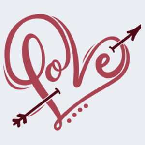 5000 Ladies, Heavy Cotton, 100% Cotton, Short Sleeve, Love Arrow Design