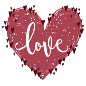 Bella Canvas Ladies, Slouchy Tee, Short Sleeve, Love Hearts Design