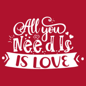 District Ladies, Perfect Weight Tee, Short Sleeve, All You Need Is Love Design