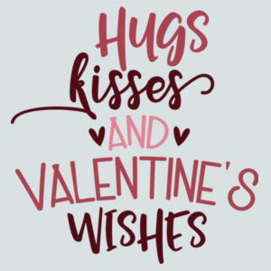 District Ladies, Very Important Tee, Long Sleeve V-Neck, Hugs Kisses And Valentines Wishes Design