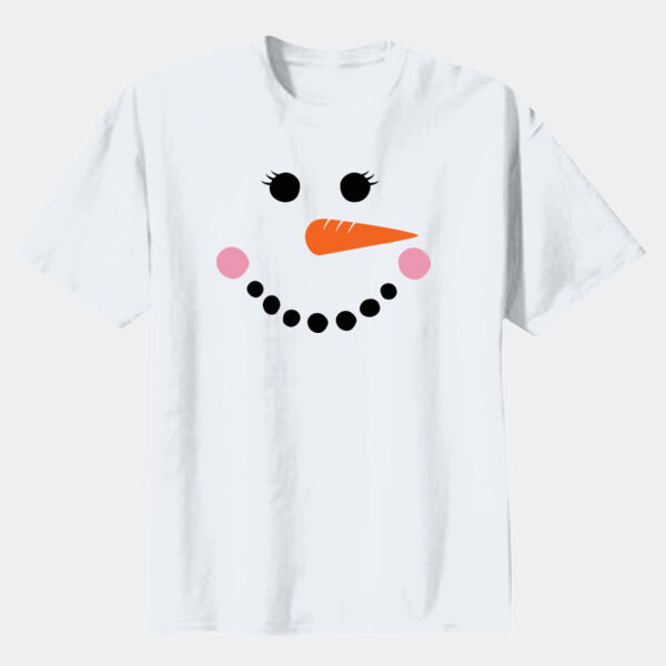 5000BWhiteSnowManWomenSmileDesign02 - Youth 5.3oz Cotton T-Shirt Thumbnail