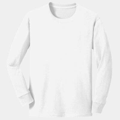 PC54YLSWhiteCuteReindeerv02 2 - Youth 5.4oz Cotton Long Sleeve T-Shirt Thumbnail
