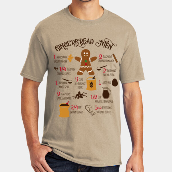 PC55DesertSandGingerbreadMen - P&C Unisex 5.5oz 50/50 Blend T-Shirt PC55 Thumbnail