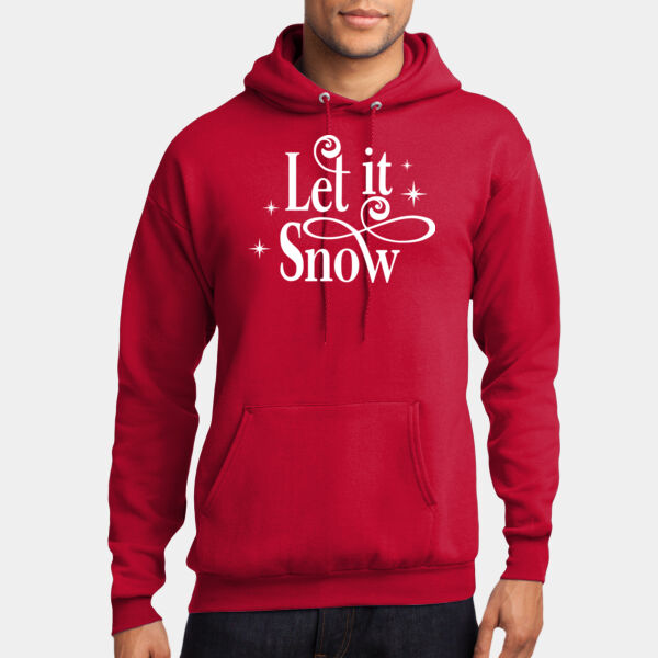 PC78H, Unisex, 50/50 Poly/Cotton, Core Fleece Hooded Sweatshirts, Let it Snow Thumbnail