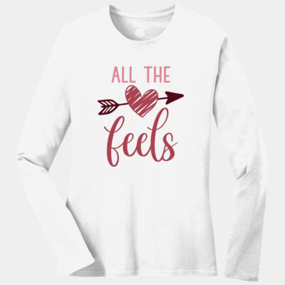 Port & Company Ladies, Core Cotton Tee, Long Sleeve,  All The Feels Thumbnail
