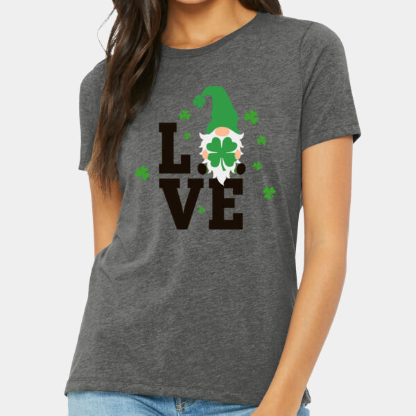 BC6413, BELLA+CANVAS, Women’s Relaxed Triblend Tee, St Patrick Gnome Love Thumbnail