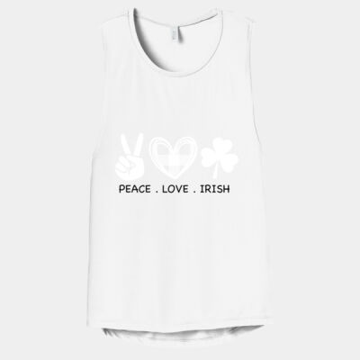 BC8803, BELLA+CANVAS, Women’s Flowy Scoop Muscle Tank, Peace Love Irish Thumbnail