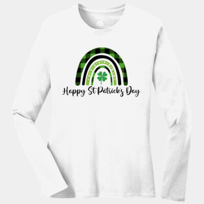LPC54LS, Port & Company, Ladies Long Sleeve Core Cotton Tee, St Patricks Day Boho Rainbow Thumbnail