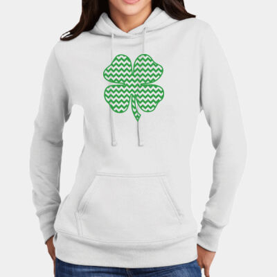 LPC78H, Port & Company, Ladies Core Fleece Pullover Hooded Sweatshirt, Chevron Shamrock Thumbnail