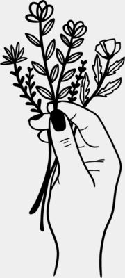 FLOWERS AND HAND